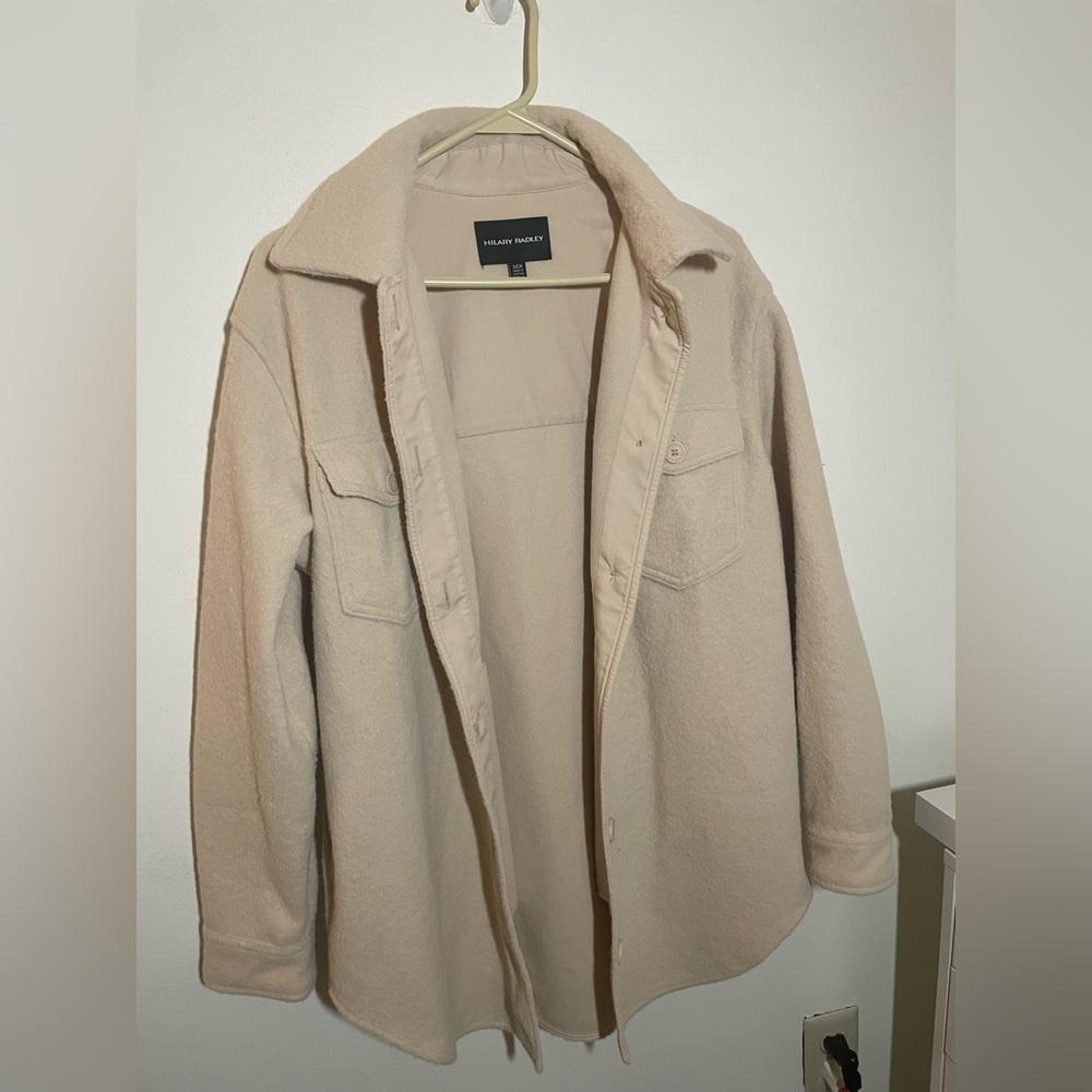 Hillary Radley - Cream Oversized Shirt Jacket - Size S